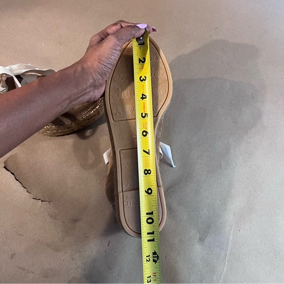 NWOB Eric Michael Womens Espadrilles Platform Heels Tan Suede LaceUp Spain EU 42 - Picture 12 of 13